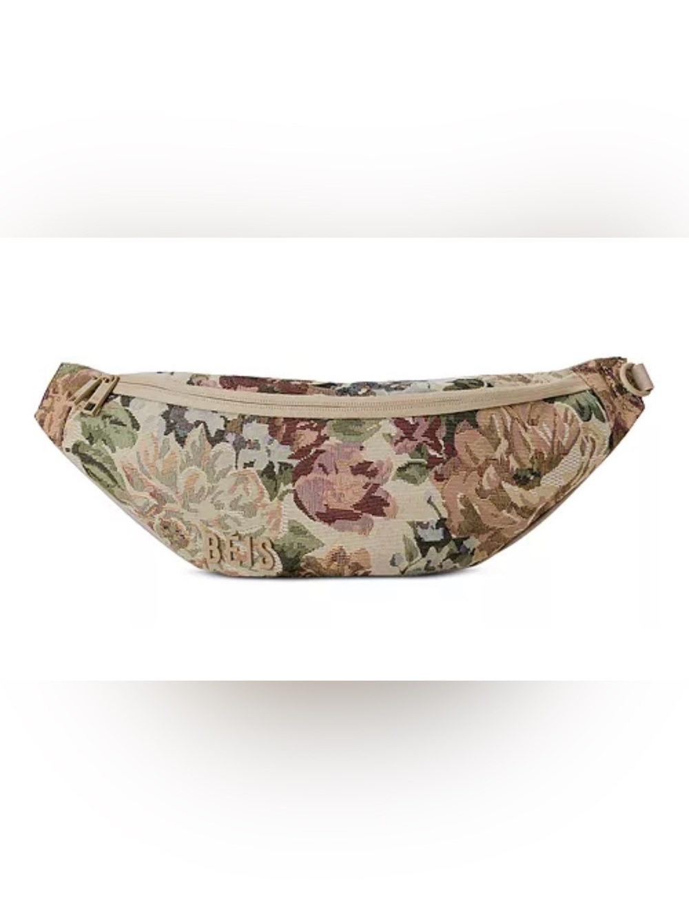 BEIS Floral Tapestry Crossbody Waist Bag in Multicolor Neutrals